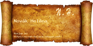 Novák Heléna névjegykártya